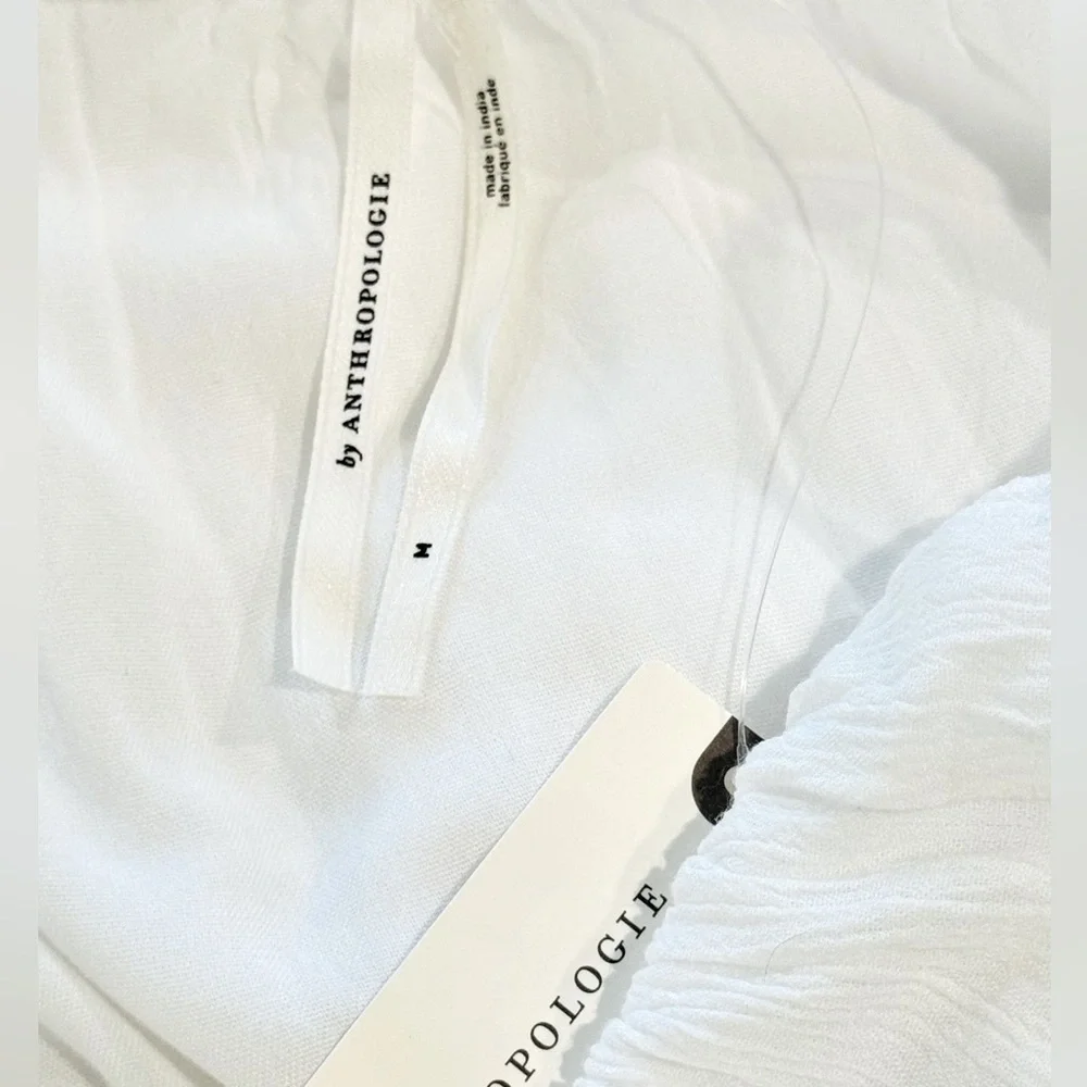 ANTHROPOLOGIE Tiered A Line White Sleeveless Dress Size M NEW - Picture 9 of 12